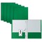 Better Office Products 2 Pocket Paper Folders Portfolio W/Prongs, Matte Texture, Letter Size, Green, 50PK 84218 - alternate 1